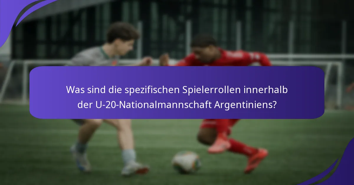 Was sind die spezifischen Spielerrollen innerhalb der U-20-Nationalmannschaft Argentiniens?