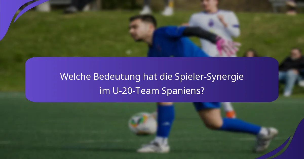 Welche Bedeutung hat die Spieler-Synergie im U-20-Team Spaniens?