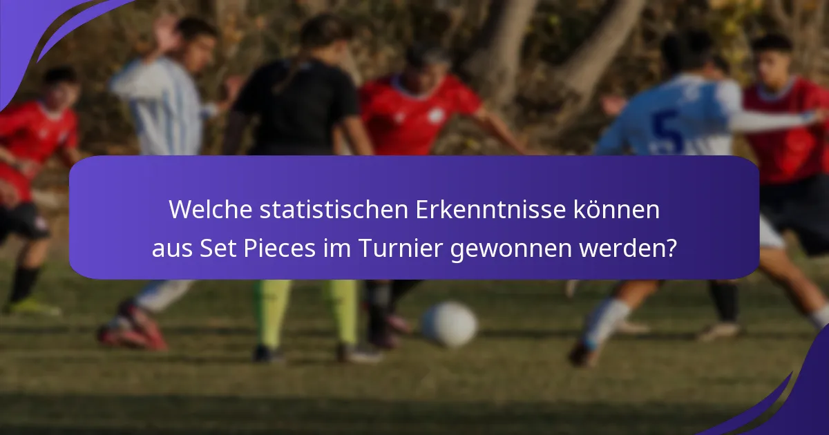 Welche statistischen Erkenntnisse können aus Set Pieces im Turnier gewonnen werden?
