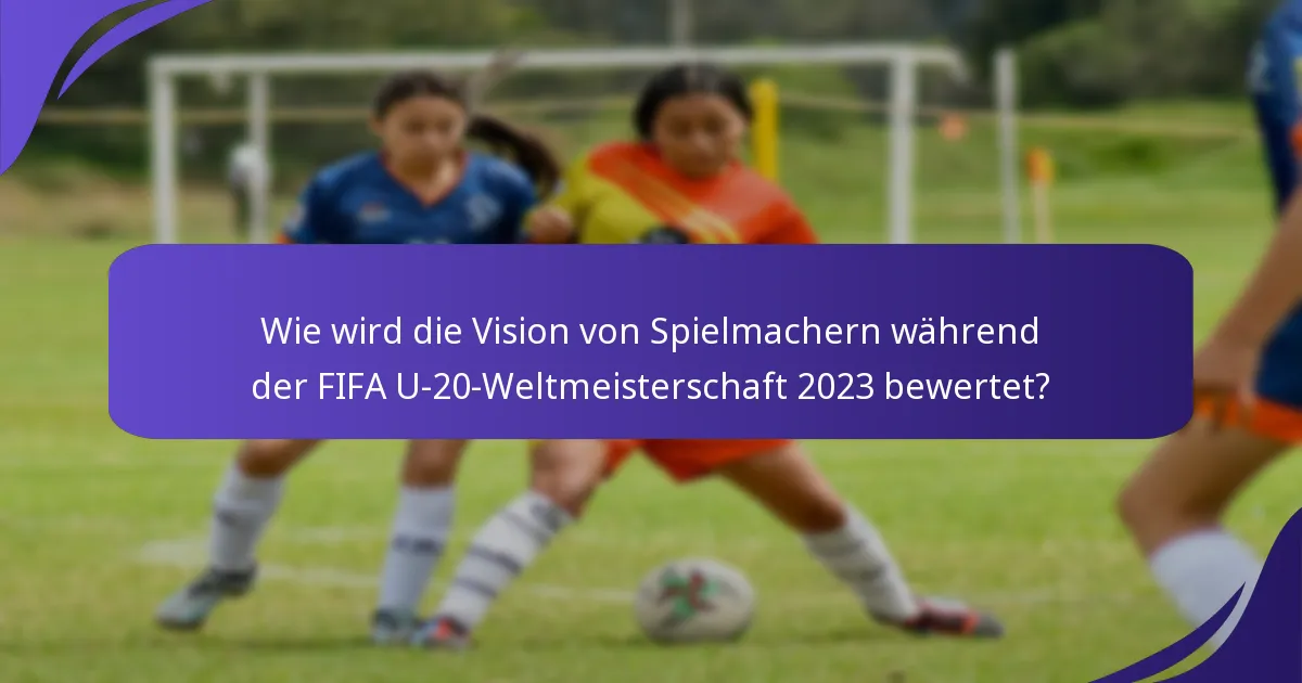 Wie wird die Vision von Spielmachern während der FIFA U-20-Weltmeisterschaft 2023 bewertet?
